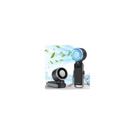 PlayHot Portable Handheld Turbo Fan with Ice Cooling, Rechargeable Personal Fan, Up tp 12Hrs Cooling, 5 Speed 25550RPM Powerful Portable Fan for Travel, Outdoor, Camping, Hiking (Black)