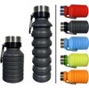 Botella de agua plegable de silicona congelable (negro)