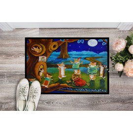 Caroline's Treasures 7415JMAT Corgi Robin Hood Doormat 24x36 Front Door Mat Indoor Outdoor Rugs for Entryway, Non Slip Washable Low Pile, 24H X 36W