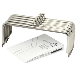 starPG 6.3 inch (16 cm) Screw in Screw in Silver Pattern Handmade Parts(Square Shape, Set of 5)