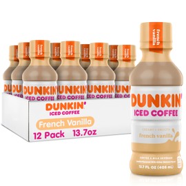 Dunkin' French Vanilla Iced Coffee Bottles, 13.7 fl oz, 12 Pack