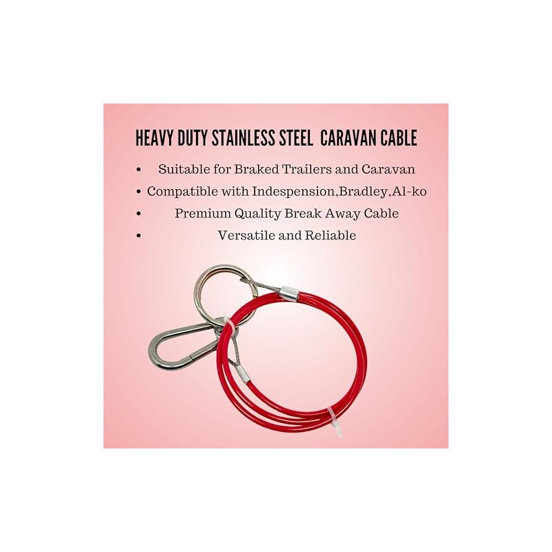Double Dragon Heavy Duty Trailer Caravan Breakaway Break Away Cable,