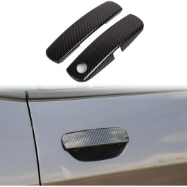 CheroCar Carbon Fiber Car Exterior Door Handle Cover Trim for Dodge Challenger 2012-2020