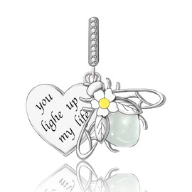 MITSOKU Firefly Pendant Charm 925 Sterling Silver Women Bracelet Necklace Christmas Pendant Valentine's Day Mother's Day Girls Gift, Cubic Zirconia