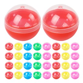 Klmnop 50 Pack Translucent Colorful Empty Capsules, 1.1 Inch Vending Machine Capsules, Plastic Small Round Gumball Machine Capsules for Party Favor Prize(50 Pack)