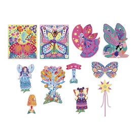 Janod - Multi-Activity Set - Fairy Theme - 11 Realisations - Children's Creative Leisure Kit - Dexterity and Concentration - From 5 Years - J09175