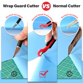 Gomake Vinyl Wrap Guard Cutter Knife Window Tinting Cutter Precision Automotive Safety Cutting Tool for Car Wrapping, Window Tinting,Decals,Signs, Wrap Film and Other Car Vinyl Cutting (W203)