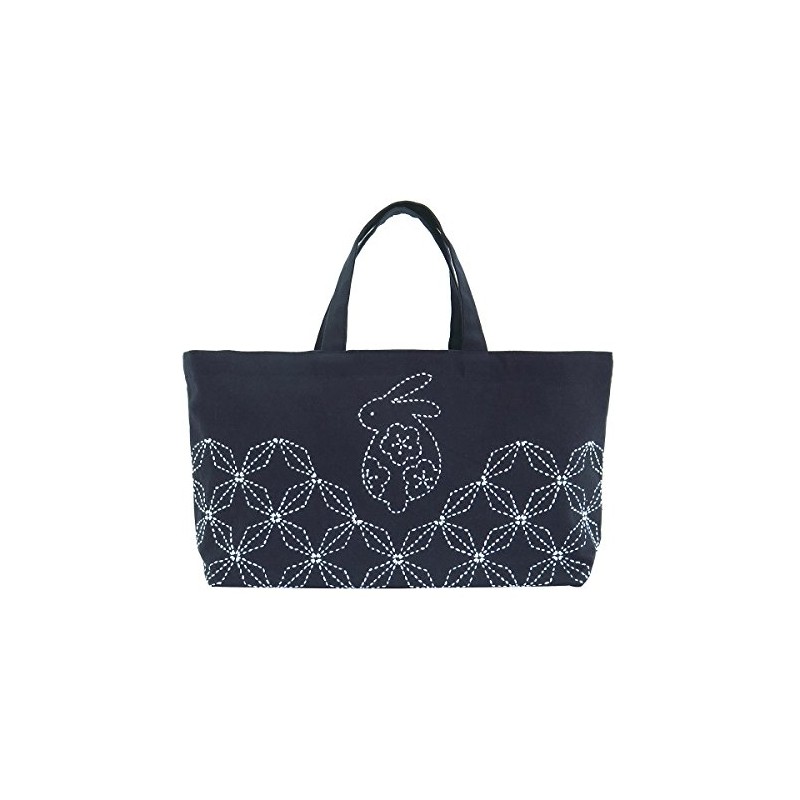 オリムパス製絲(Olympus Thread) 刺し子キット ミニトートバッグ うさぎと花菱 SK310