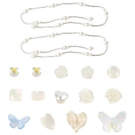 Cinsenten Shoe Charms, Crocs Badge Butterfly Beads Flowers, Glitter Croc Pins Sticker Set, Shoe Clips, Shoe Pendant, Crocs Accessories, Jibbitz Gift for Children, Women, Children, Girls, Polyvinyl