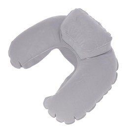 CHILDWEET Convenient Portable Neck Pillow Inflatable U-Shaped Pillow for Travel Airplane Car Leakproof Nozzle Grey