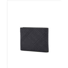 Daks (신세계센텀점)DBWA1E093BKEDINBURGH PVC 블랙 체크 가죽 반지갑 (DBW A1E093BK) EDINBURGH PVC Black Check Leather Wallet