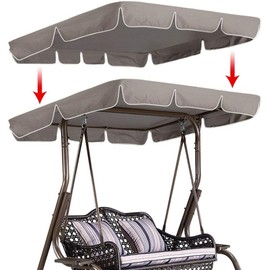 Timoau Porch Swing Canopy, Replacement Waterproof Swing Top Cover, Outdoor 3 Seater Garden Swing Seat Canopy Cover, Sun Shade Patio Canopy Awning 72"×51"