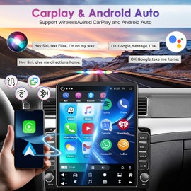 Android 13 Double Din Bluetooth Car Radio with Wireless Carplay & Android Auto 9.7“ Touch Screen Car Stereo Support SWC/GPS Navigation Backup Camera [2+32G]