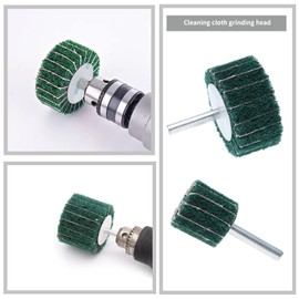 Pack of 5 Coarse Non-Woven Interleaf Flap Sanding Discs Pad 120 Grit 6mm Shank Sanding Disc Nylon Fiber Scouring Pad for Rotary Tool 25/30/40/50/60mm Green