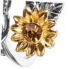 FOMIYES Sunflower Open Ring with Rhinestones Adjustable Finger Decoration for