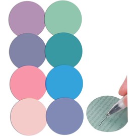 Notas Adhesivas Transparentes 400 Piezas 8 Colores Surtidos Notas Adhesivas Translúcidas Autoadhesivas Notas Adhesivas Redondas Impermeables para Fabricante de Libros, Suministros de Oficina Escolar E