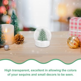 Veemoon 10Pcs Christmas DIY Snow Globe Plastic Fillable Display Balls Water Globe Jar with Screw Off Caps for Crafts Home Decoration 7.30X6.70X6.70CM