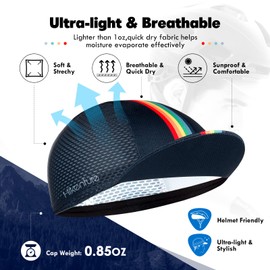 Hikenture Gorra de ciclismo para hombres y mujeres, sombrero de bicicleta con visera de verano (azul marino)