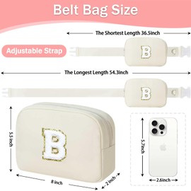 GhvyenntteS Fanny Pack for Women, Initial Belt Bag with Mini Wallet, Crossbody Bags for Women, 4 5 6 7 8 9 10 11 12 13 14 15 Year Old Girl Birthday Gifts Trendy Stuff (Cream-B)