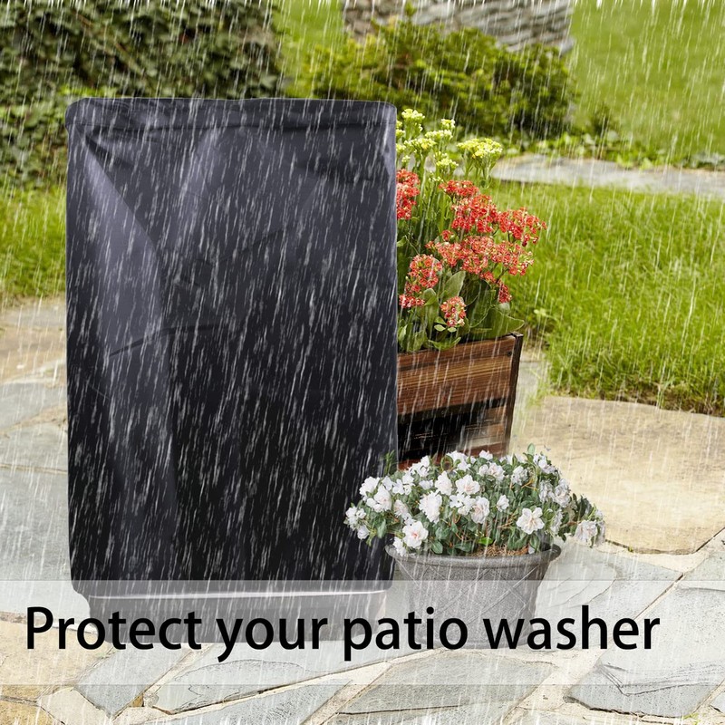 J&C Washer/Dryer Cover Black Dustproof Waterproof Portable Top-Loading Washing Machine