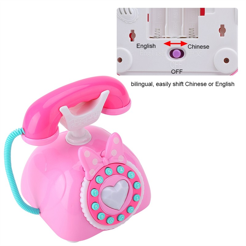 Bilingual Musical Telephone Baby Children Educational Development Pretend Play Toy