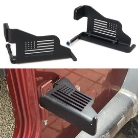 RERPRO Foot Pegs Rest Pedals Compatible with 1997-2006 Jeep Wrangler TJ Exterior Accessories Door Hinge Steel Doors Off Foot Peg, 1 Pair US Flag
