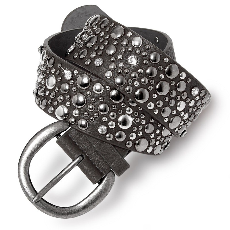 Caspar GU248 Women's Wide Belt Waist Belt with Rivets and