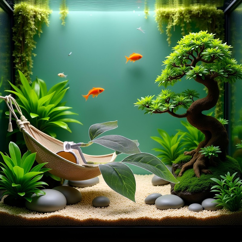 Green Betta Fish Leaf Pad,Plastic Plant Betta Hammock Leaf Bed,Simulating