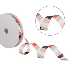 Korean Traditional Pattern Colorful Striped Ribbon, 10Yards, 1.5cm Wide, Multi-Color