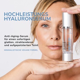 Hyaluronic Serum Booster, High Dose, 50 ml, Anti-Wrinkle Hyaluronic Acid Serum, Minimalist Vegan Formula, Perfect for Dermarolling, Face Mask and Make-Up Primer, Made in Germany
