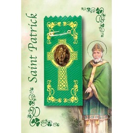 Loving Jesus Green St. Patrick's Day Badge with Embossed Medal & Celtic Cross