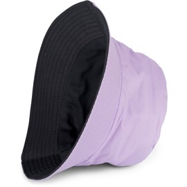 styleBREAKER Unisex Reversible Fishing Hat Made of Cotton, 2 in 1 Reversible Bucket Hat, Streetwear Look, Sun Hat, Fishing Hat for Men and Women, Lilac Black, One Size