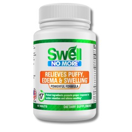 SwellNoMore Natural Supplement Reduces Water Retention, Bloating, Puffy Eyes, Swollen Feet, Swollen Legs, Swollen Ankles & Other Types of Edema & Swelling, Fast & Naturally -1 Bottle (1 Month Supply)