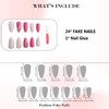 IMRAIN Press on Nails - Pink Fake Nails, Medium Almond,