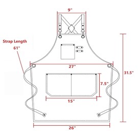 AFUN Chef Aprons for Men Women with Large Pockets, Cotton Canvas Cross Back Heavy Duty Adjustable Work Apron, Size M to XXL (Armygreen)