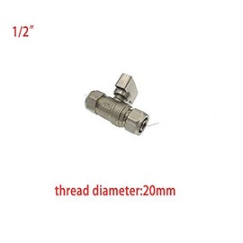 Ball Valve SENRISE Lever Valve Brass Equal Diameter Compression Shut Off Valve for Water Oil Gas (Silver, 16mm)