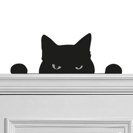 Black Cat Door Topper Wooden Plaque Door Topper Decor Cat Door Frame Decor Funny Door Toppers for Door and Window Decorative Black Cat Ornament Black Cat Gifts for Cat Lover
