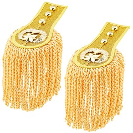 SUPERFINDINGS 2 Pieces Gold Cosplay Ringmaster Shoulder Tassel Shoulder Uniform Fringe Shoulder Golden Link Chain Epaulet Shoulder Brooch Epaulettes Clothing Decor