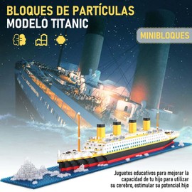 YELIY - Modelo Titanic de Bloques Microset - Kit de Construcción 1860+ Piezas - Titanic Bloque de construcción con Luces, Regalos de cumpleaños de Navidad para Adultos y niños.