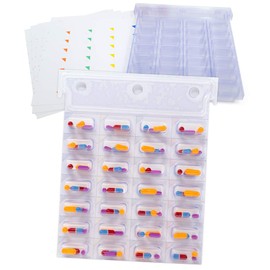 Cold Seal Medication Blister Cards, XL Controlled & Unit Dose Pill Packaging System 6 Pack, Color Coded, Easy Perforated Separation, No Sealing Equipment Needed