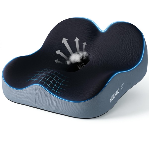 HUANUO Office Seat Cushion for Tailbone Support, High-Density Memory Foam