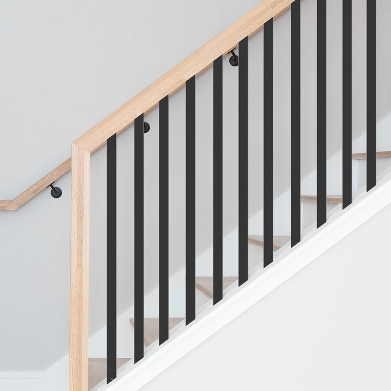 HZIU Deck Balusters 38'' Straight Baluster, Black Metal Deck Spindle