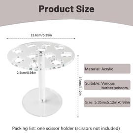 Quaocens Acrylic Shear Holder,Portable Hair Scissors Holder Barber Scissors Storage Holder Shear Holder for Stylist Shear Holder for Groomer Hair Stand for Hair Supplie (transparently)