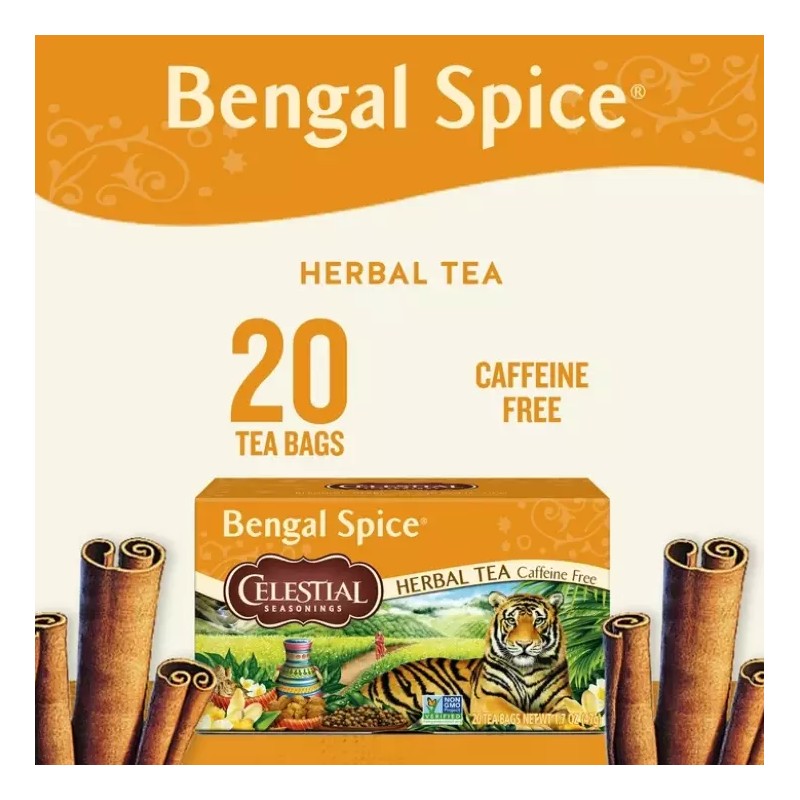 Celestial Seasonings Bengal Spice 20 Count x 3 packs Celestial