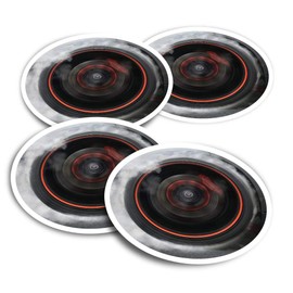 Vinyl Stickers (Set of 2) 10cm - Drift Car Racing Wheel Driving Fun Decals for Laptops,Tablets,Luggage,Scrap Booking,Fridges #16530