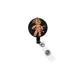 Voodoo Doll Badge Reel Funny Nurse Doctor CNA ID Holder Badge Clip Retractable 25 inch Extension Yazzle Dazzle Worship Ritual Cajun Haiti Belief Louisiana Voodou Religion