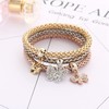 12PCS Gold/Silver/Rose Gold Corn Chain Bracelet Crystal Multilayer Butterfly Heart