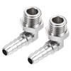 sourcing map Pack of 2 Nickel-Plated Copper Hose Nozzles 6