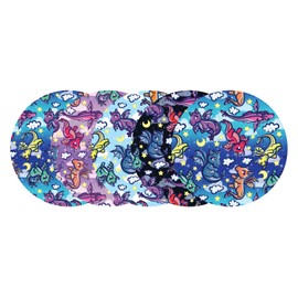 Glucomart Waterproof Sensor Covers for Libre 3 & Lingo (5 Count) – Sweatproof Adhesive Patches for CGM Protection, Long-Lasting 14-Day Stick, Hypoallergenic Overlay (Cute Dragons)