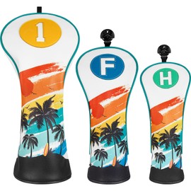 LZFAN 3PCS Golf Club Head Cover Golf Head Cover Driver Headcover Fairway Wood Headcover Hybrid Coco